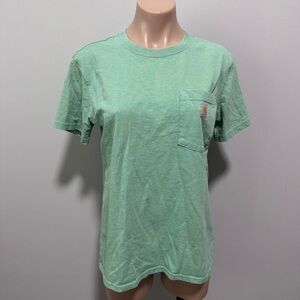 Carhartt Women’s Green Pocket Tee Short Sleeve Small